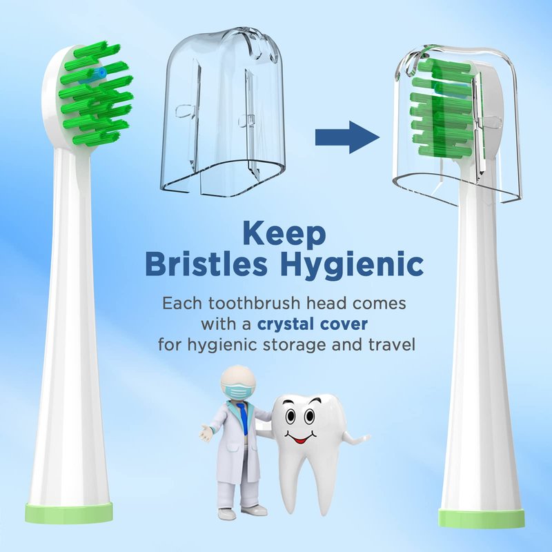 Replacement Toothbrush Heads for All Waterpik Sonic Fusion Models (SF-01, SF-02, SF-03, and SF-04 Series), Compact, with Covers, 10 Count, White