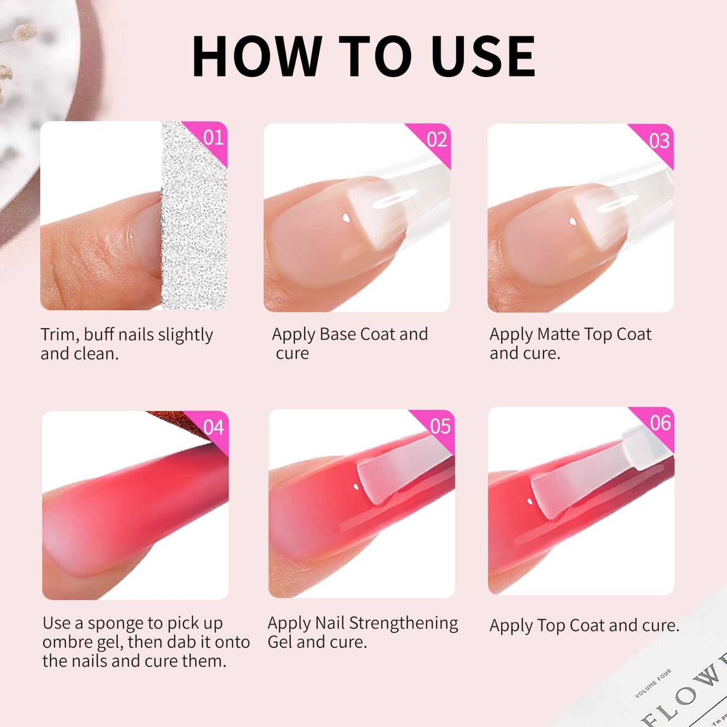 Finger Secret 16 Colors Ombre Gel Nail Polish Set,Ombre Color Palette Pat Painting Gradient Blooming Gel Polish with 100Pcs Nail Sponges for Gradient Gels Nail Art Patting in Salon or Home Use