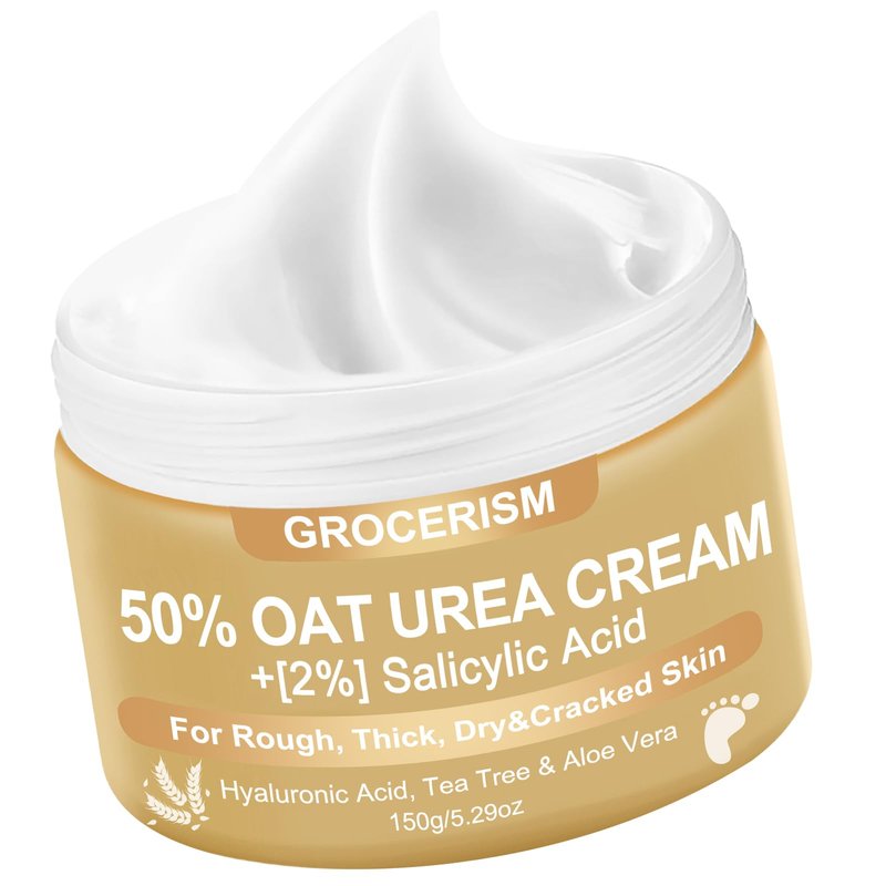 Urea Cream 50 Percent for Feet 10.58 oz with Oat and 2% Salicylic Acid, Foot & Hand Cream included Hyaluronic Acid, Tea Tree and Aloe Vera for Deep Moisturizing, Callus Removing (Classic Formula)