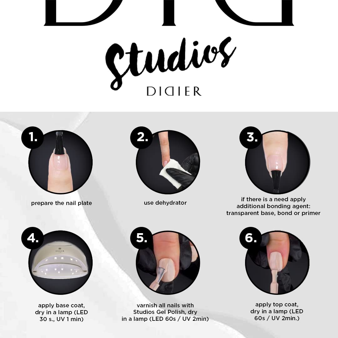 DIDIER LAB - Studios Gel Polish Wild Fire - Professional Manicure Pedicure Products - Rich Pigment for Complete Nail Coverage - Flawless Shine - Suitable for Beginners - For UV Lamp - Gift for Women