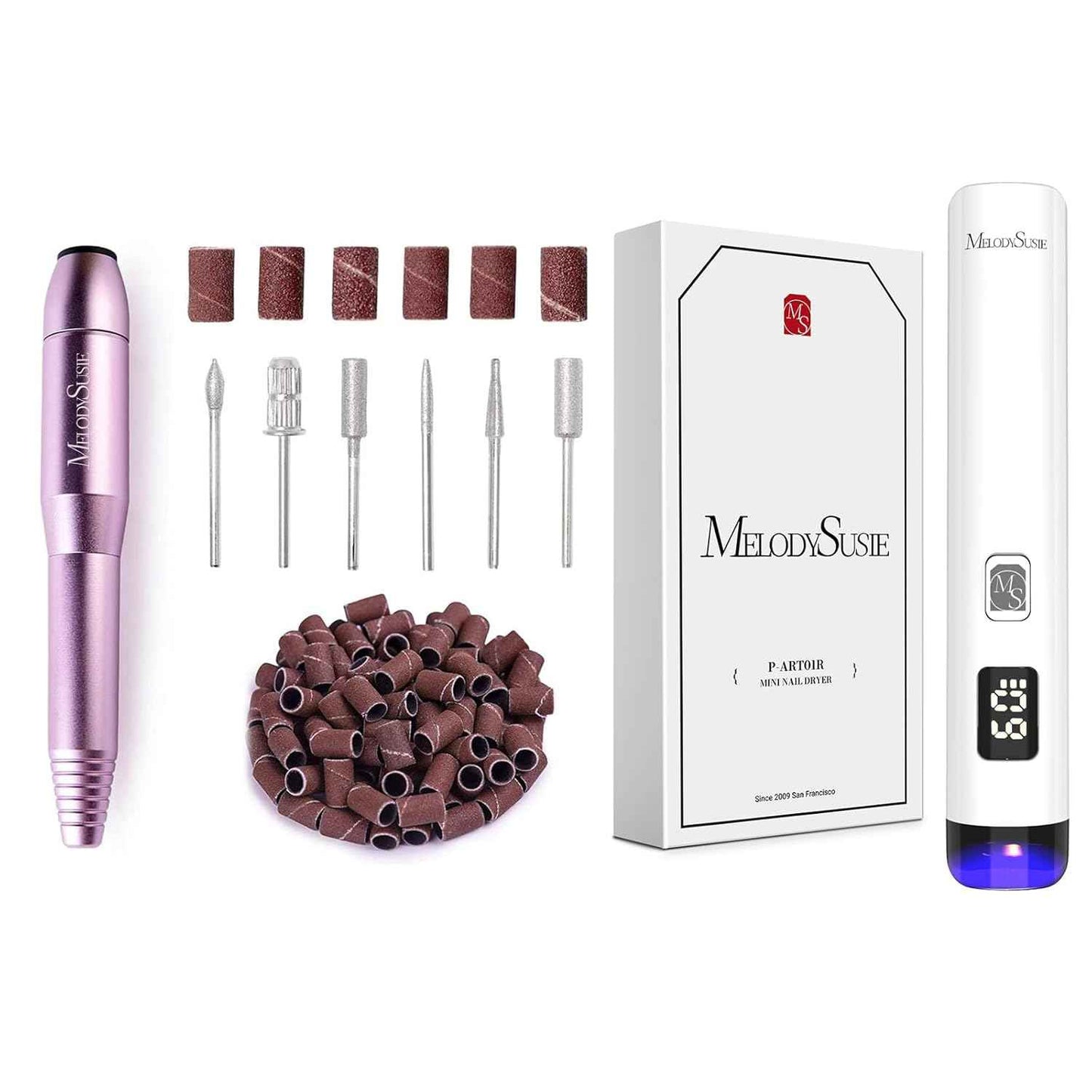 Portable Electric Nail Drill with UV Light for Gel Nails - MelodySusie