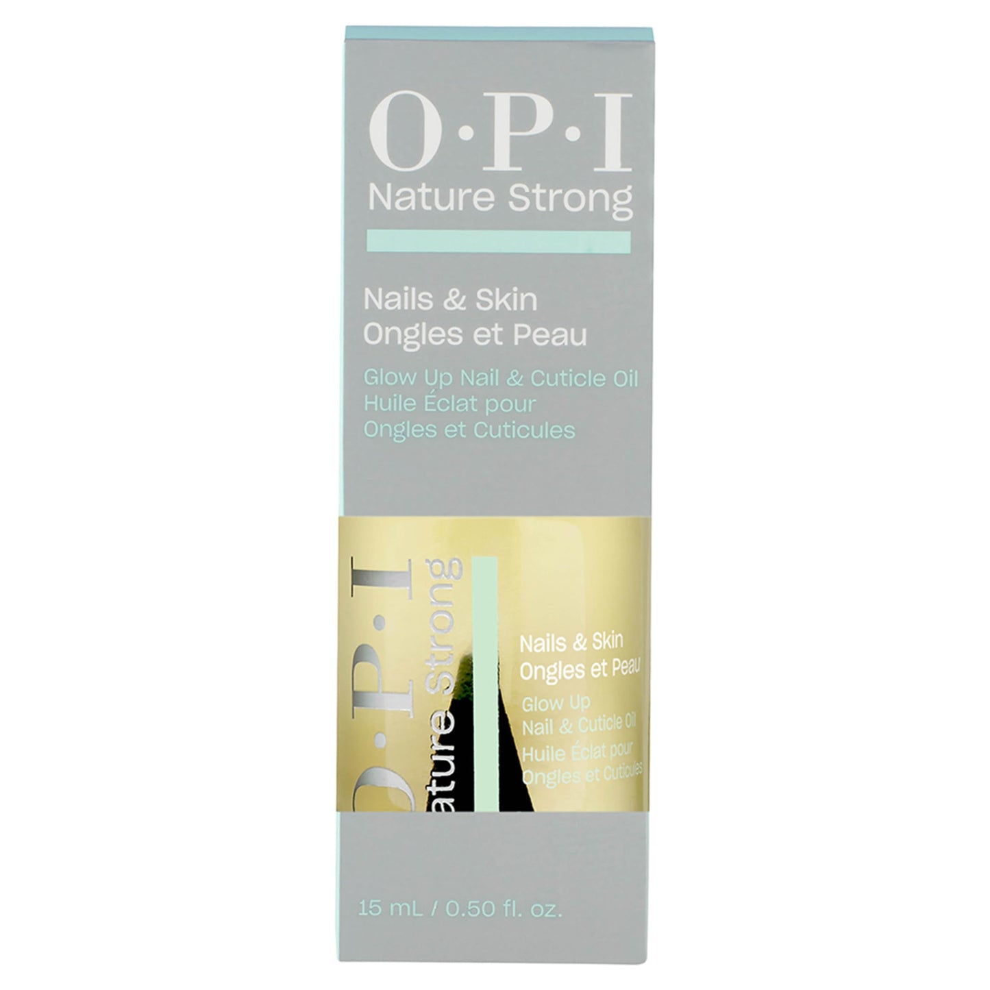 OPI Nature Strong Nails & Skin - Glow Up Nail & Cuticle Oil with Brush | Lightweight, Nourishing Natural Oil Blend Moisturizes Dry Cuticles | Enriched with Vitamin E | 0.5 Fl Oz | 15 mL