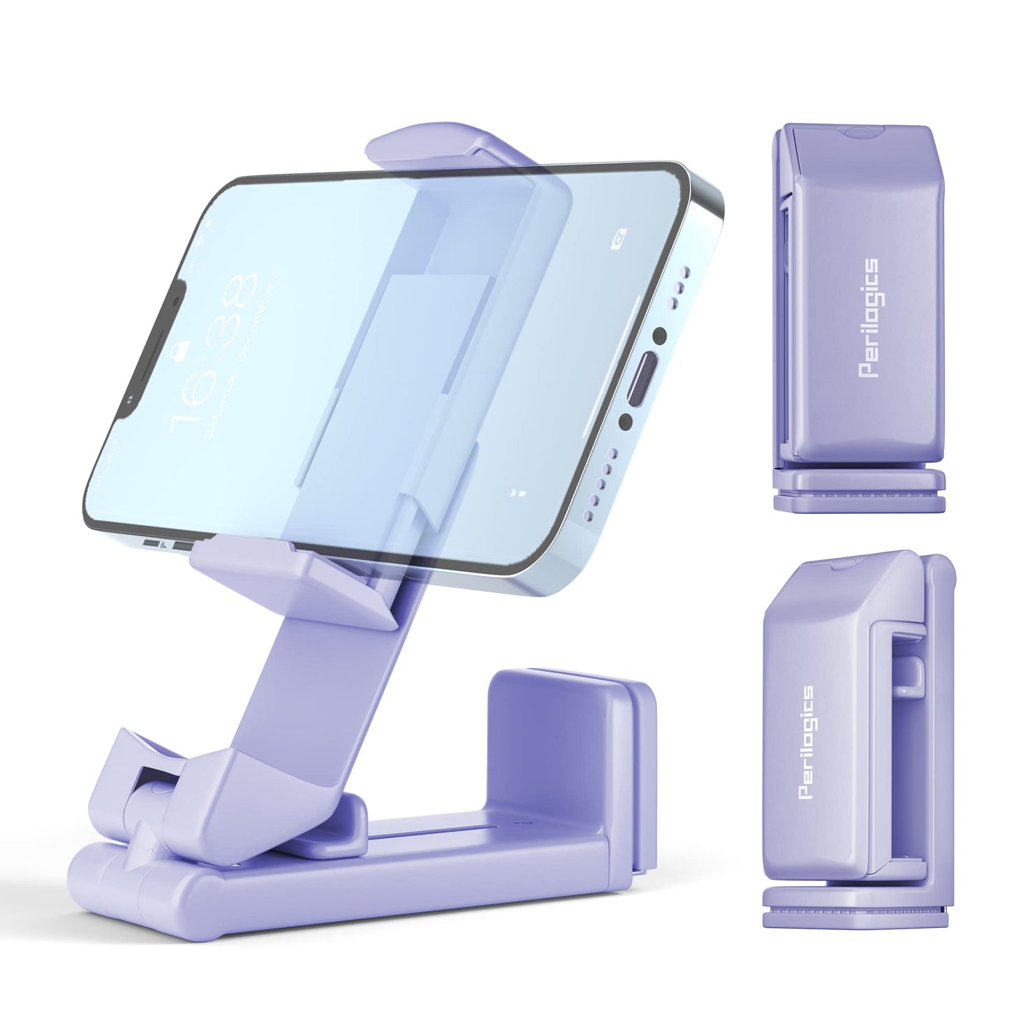 Perilogics Airplane Phone Holder Mount Universal in Flight Hands Free Viewing with Multi-Directional Dual 360 Degree Rotation (Lavender)