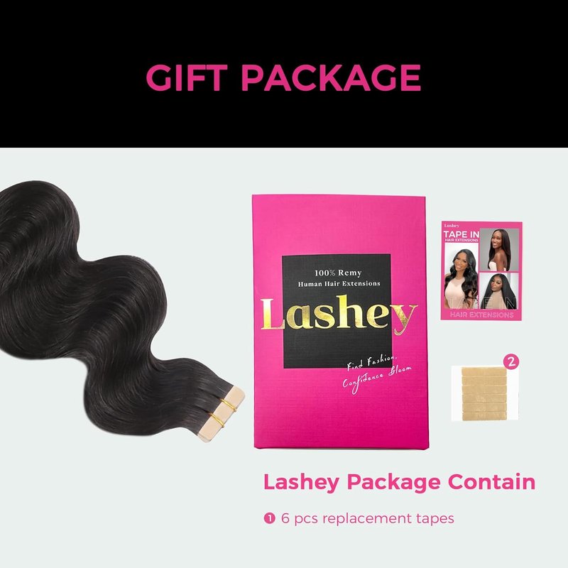 Tape In Hair Extensions - Body Wave 100% Remy Human Hair | 14 Inch Natural Black, 50g/Pack (20 Pieces)