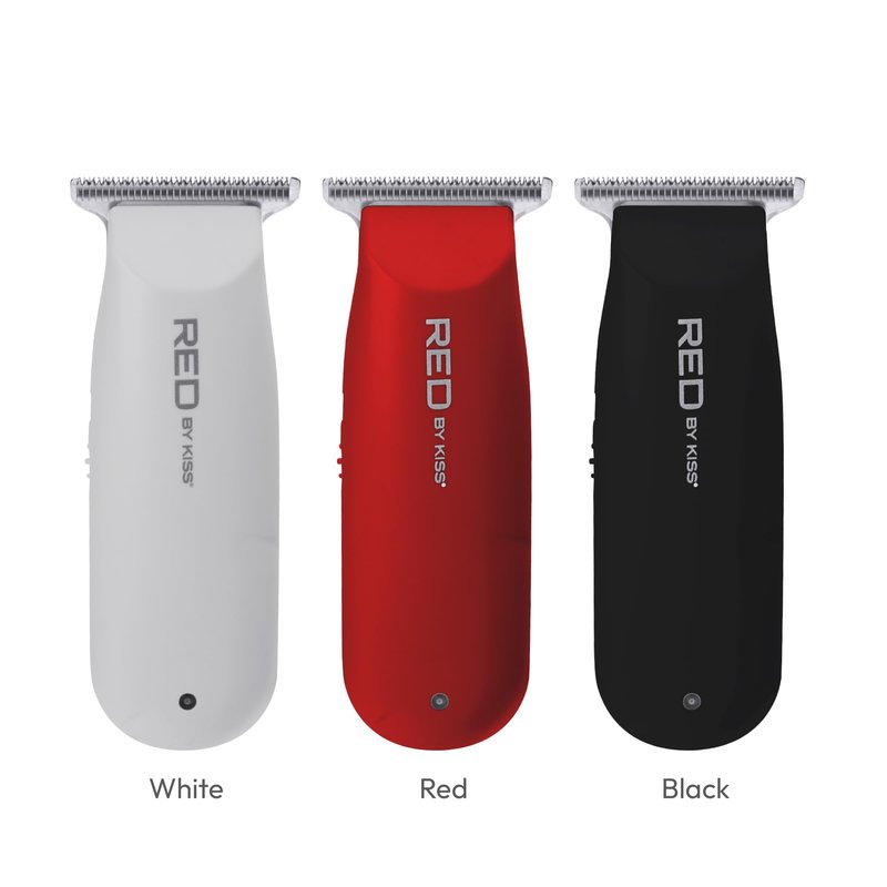 Red by Kiss Hair Clipper, Mini Cordless Hair Trimmer, Long Lasting Hair Cutting Kit, USB-C Rechargeable Haircut Beard Trimming Clippers for Men Women Kids, Portable Grooming Kit (Red)