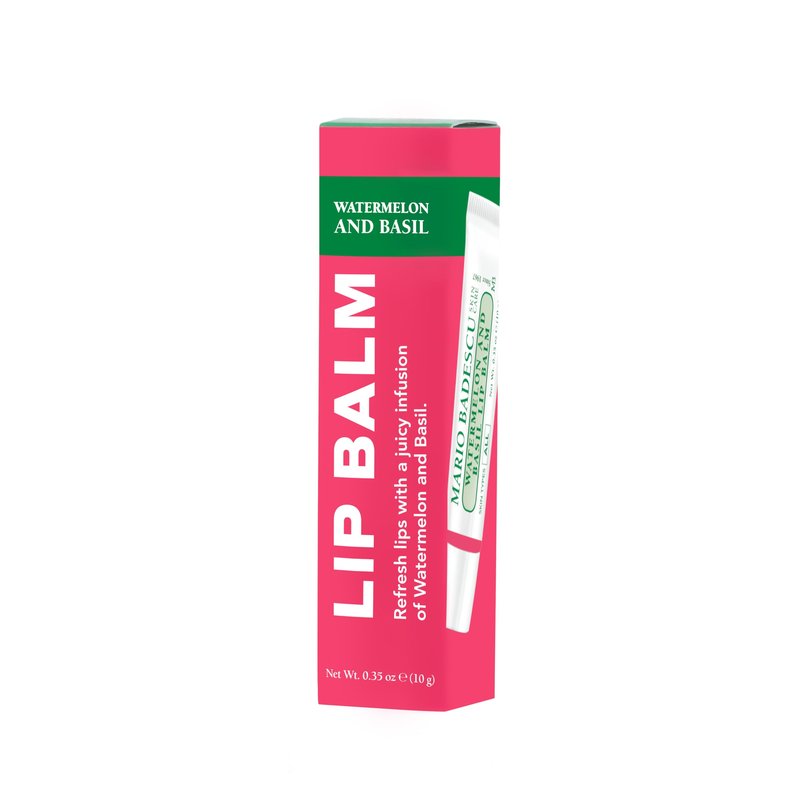 Mario Badescu Moisturizing Watermelon & Basil Lip Balm for Dry Cracked Lips, Infused with Coconut Oil and Shea Butter, Ultra-Nourishing Lip Care Moisturizer for Soft, Smooth and Supple Lips, 0.35 Oz