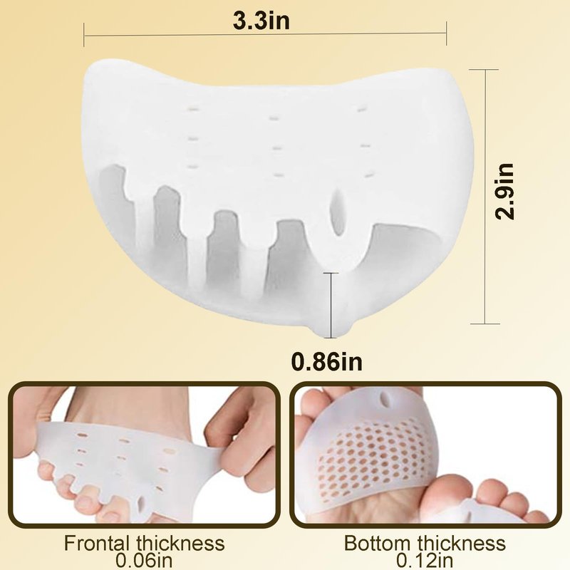 Bunion Corrector for Women Nighttime, Silicone Toe Separators, Breathable and Soft, Prevent Friction, Relieve Pressure Manicure(4 sets) (A)