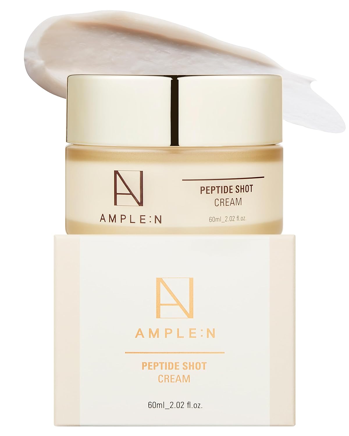 Peptide Shot Cream - Korean Face Moisturizer with 6 Peptides & Gold Extract | Anti-Aging Hydration for Dry Skin, 2.02 oz