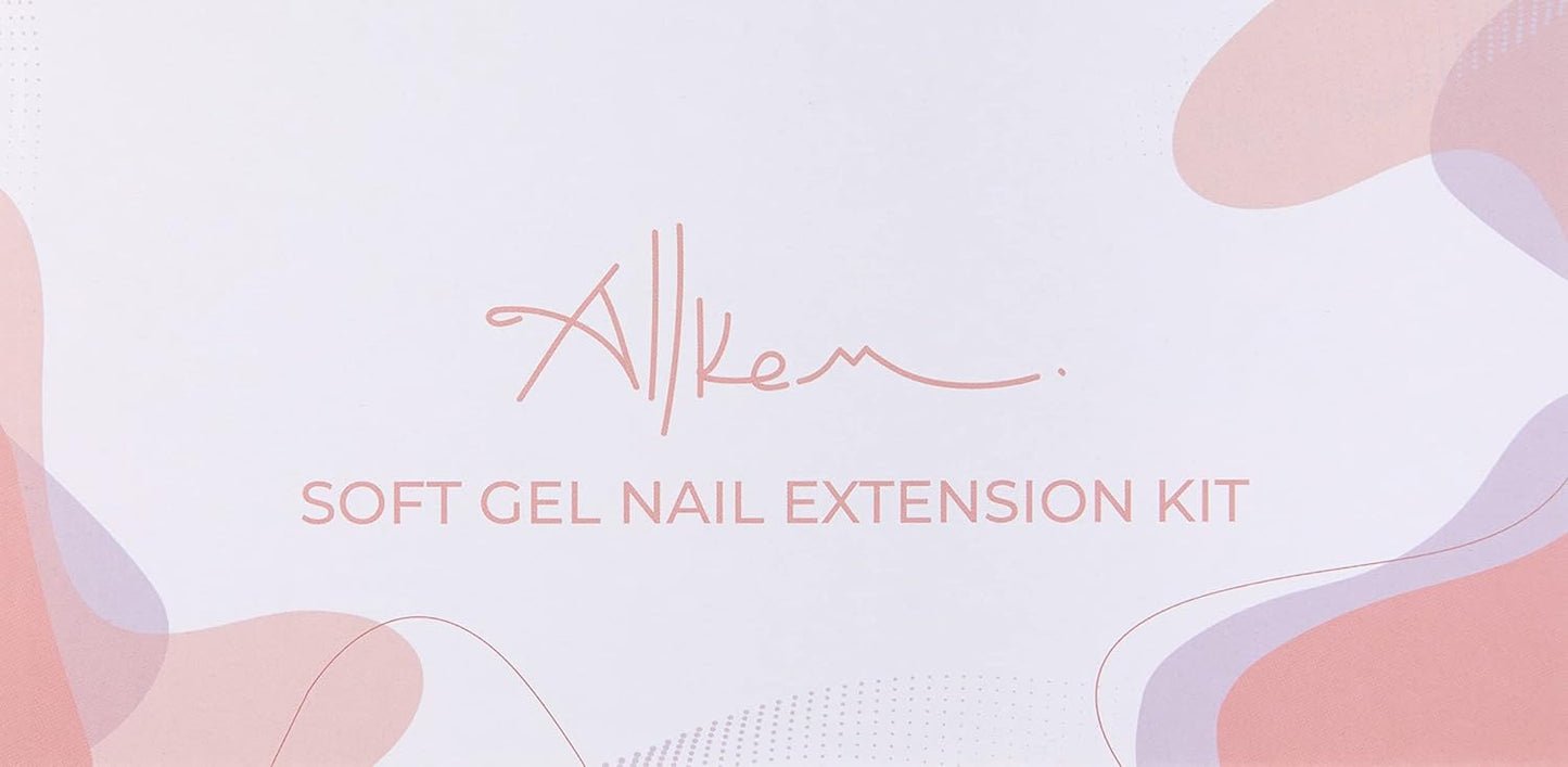 Soft Gel Nail Tips & UV Glue Gel Set - 240 Pcs Short Stiletto & Medium Square Extensions with Portable UV Light