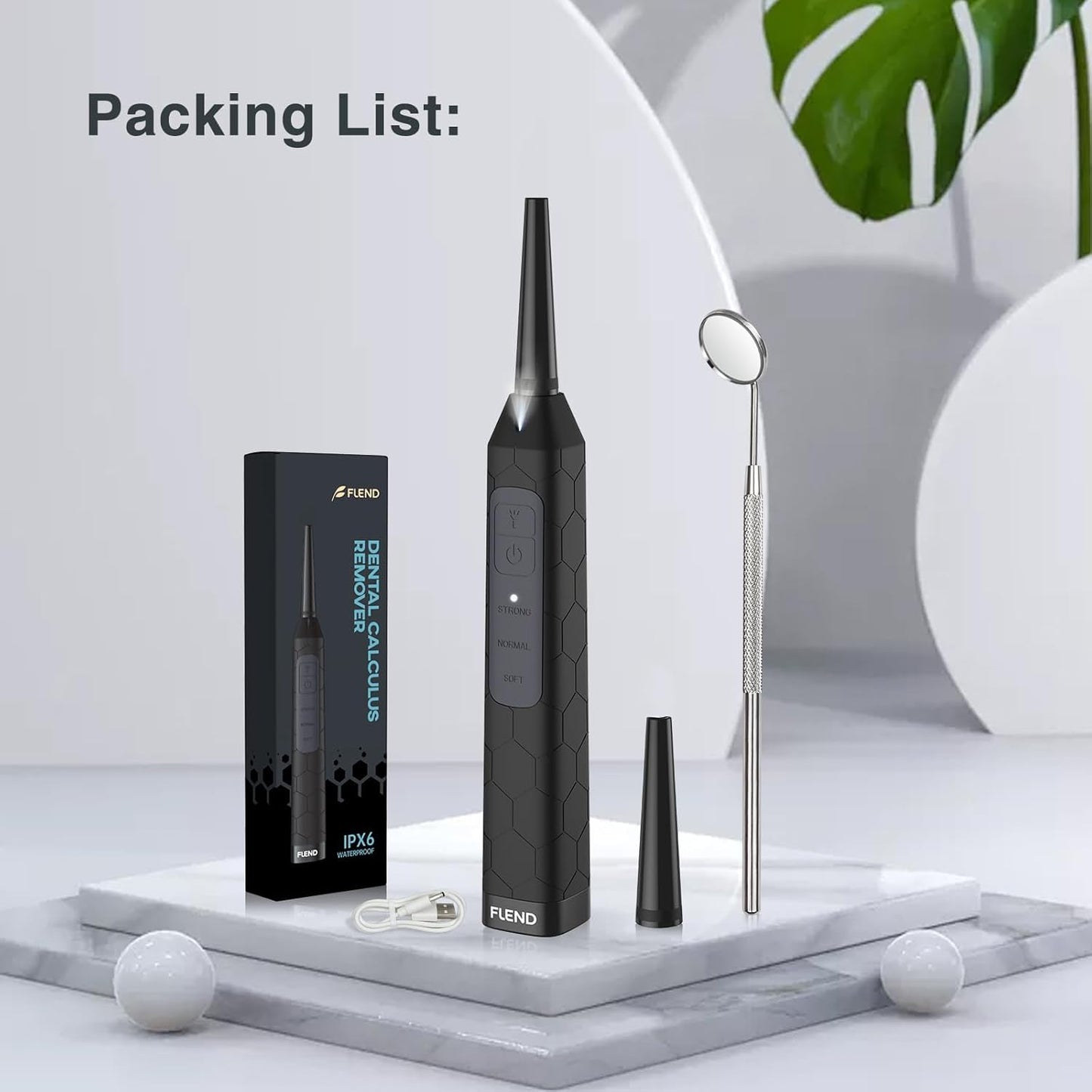 Electronic Tonsil Stone Remover Vacuum, 5X Magnifying Mirror, 3 Modes, LED Light Mouthwash, Bad Breath Water Flosser
