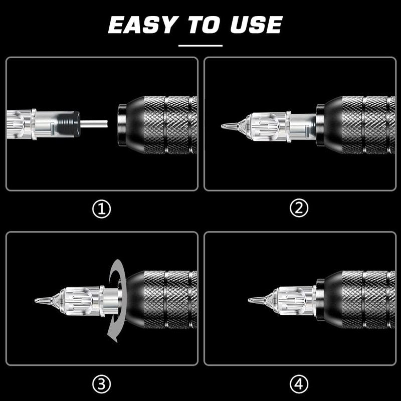 Emalla Tattoo Cartridge Needles - 60Pcs Mixed Size #10 3RL 5RL 7RL 9RL 11RL 14RL #12 5RM 7RM 9RM 11RM 13RM 15RM Round Line Magnum Tattoo Machine Needle Standard Cartridge Needles for Tattoo Kit