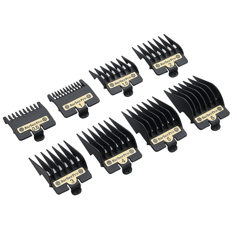 BaBylissPRO 8-Piece Clipper Guard Set | Replacement Guards for FX870, FX880, FX825, FX673 - Black
