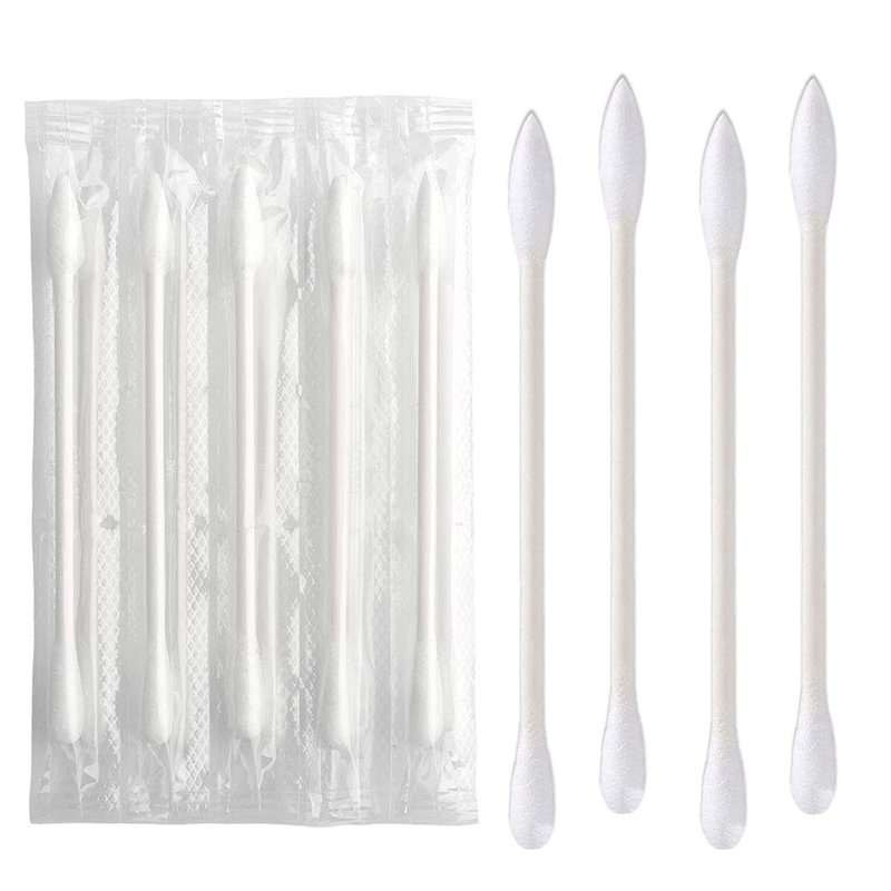 1000 Pack Cotton Swab Individually Wrapped, Individually Wrapped Double Tipped Cotton Swabs Paper Sticks Cotton Buds(White, Round/Pointed End)