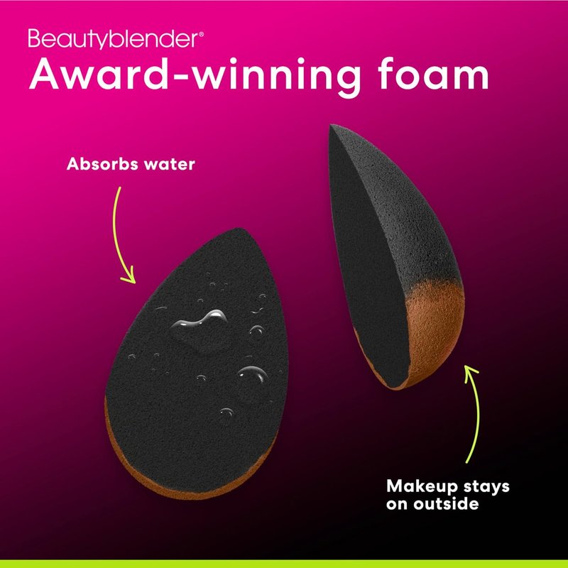 Beautyblender® Charcoal Blend & Cleanse 4-Piece Makeup Sponge Set | Pro Black, Vegan, Travel Case