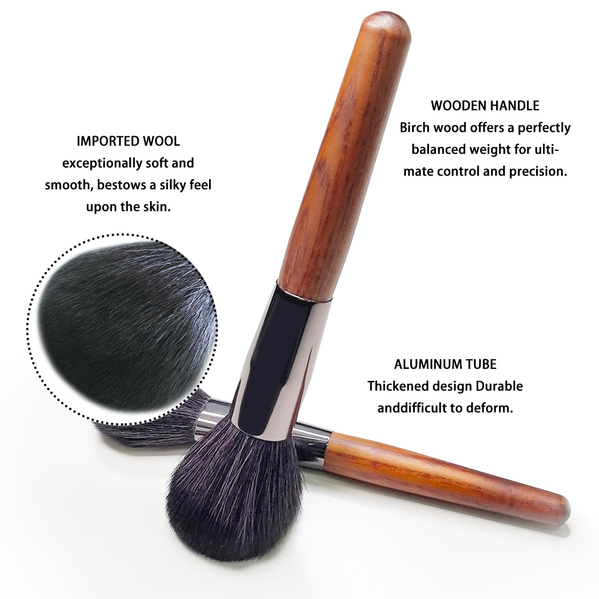 Professional Makeup Brush Set, 24 Pieces with Leather Case, Natural Hair Bristles, Wooden Handles
