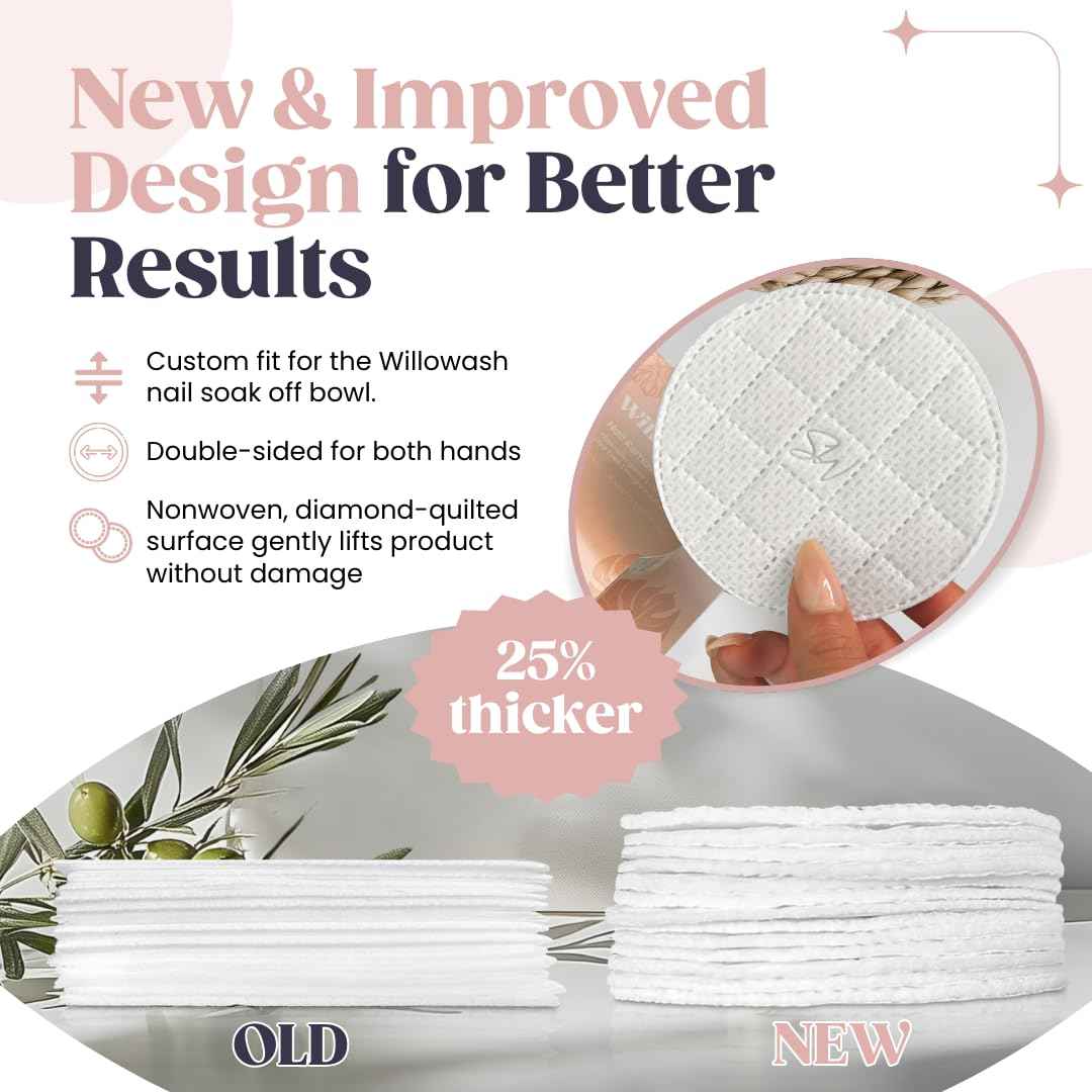 Willowash Electric Nail Soaking Bowl & Willopad Refills Bundle - Spa Quality Nail Care