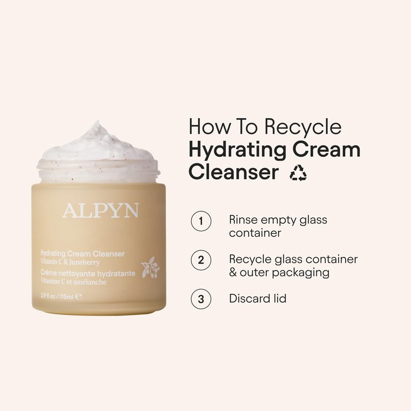 ALPYN Hydrating Cold Cream Cleanser with Vitamin C & Juneberry | Removes Dirt, Oil & Makeup | Exfoliates Dryness for Soft & Smooth Skin | 3.9 oz / 115 ml