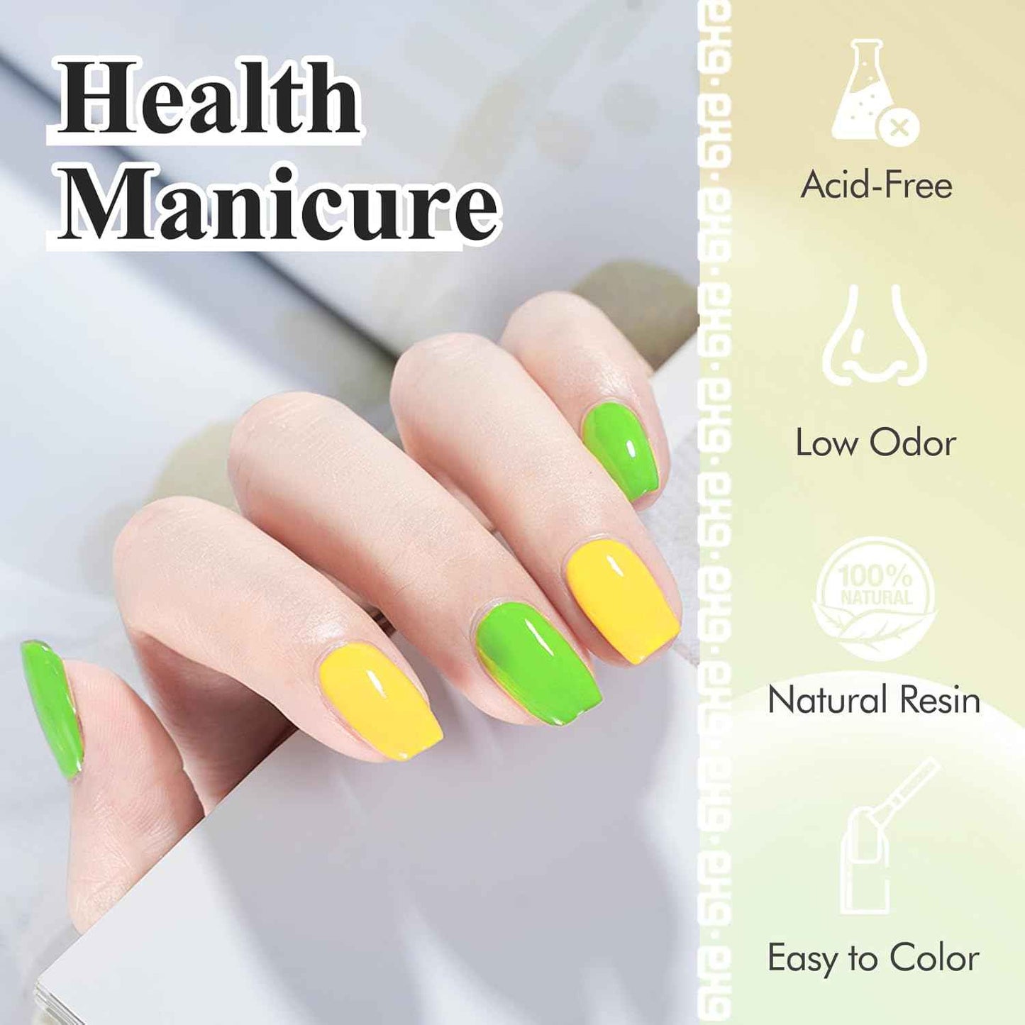 72W UV LED Nail Lamp & Neon Gel Nail Polish Set - Fast Curing Nail Dryer for Gel Art
