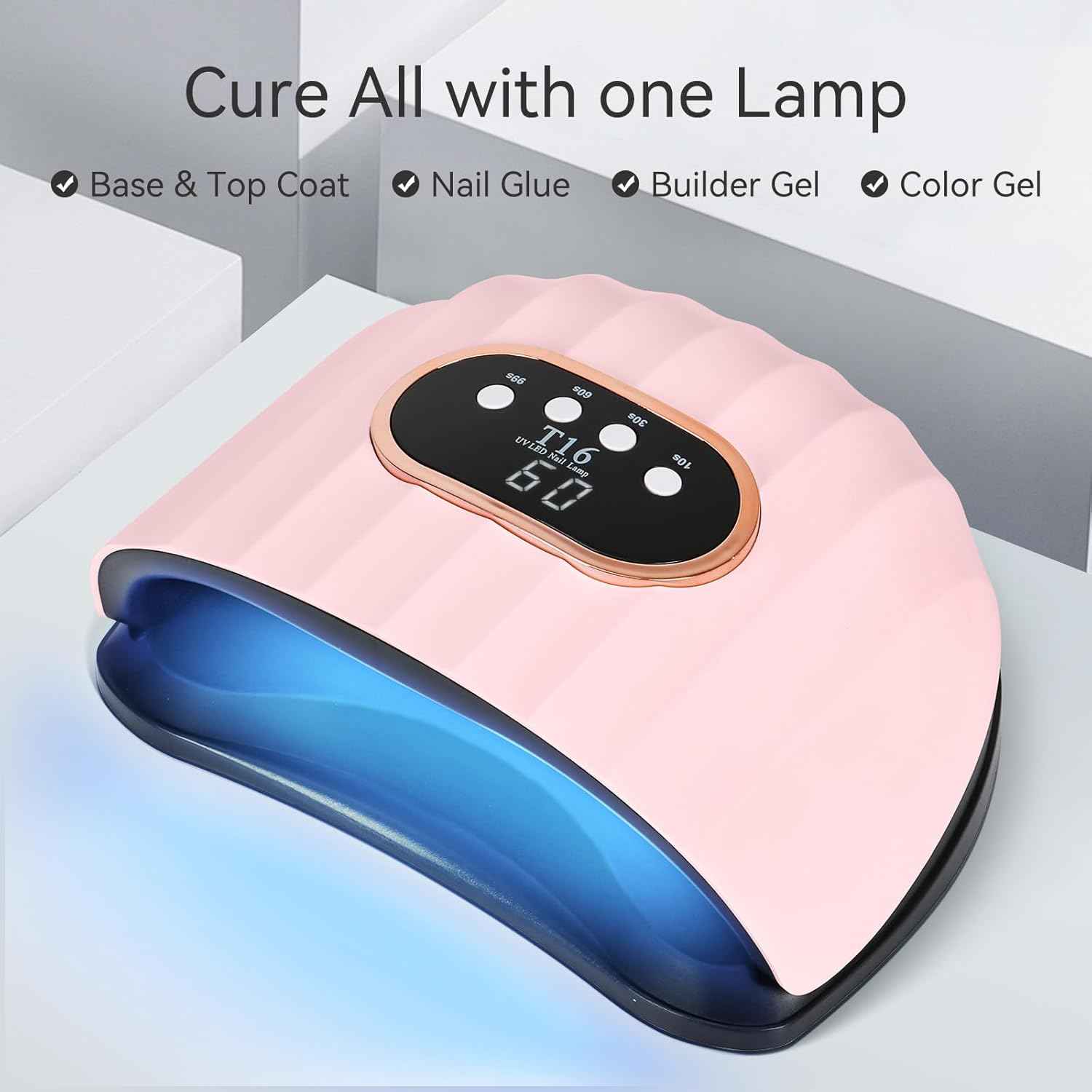 54W UV LED Nail Lamp - Quick-Dry Nail Polish Dryer with 4 Timer Settings for Gel Nails & DIY Nail Art