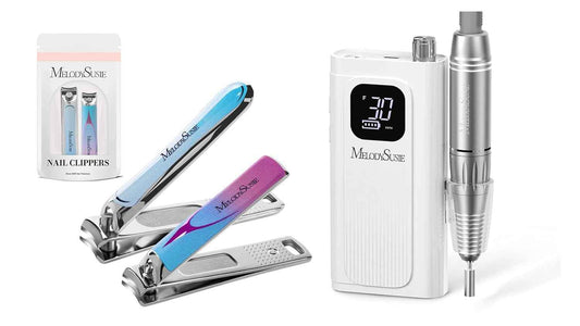 Professional Electric Nail Drill 30000 RPM & 2-in-1 Nail Clippers Set - Blue