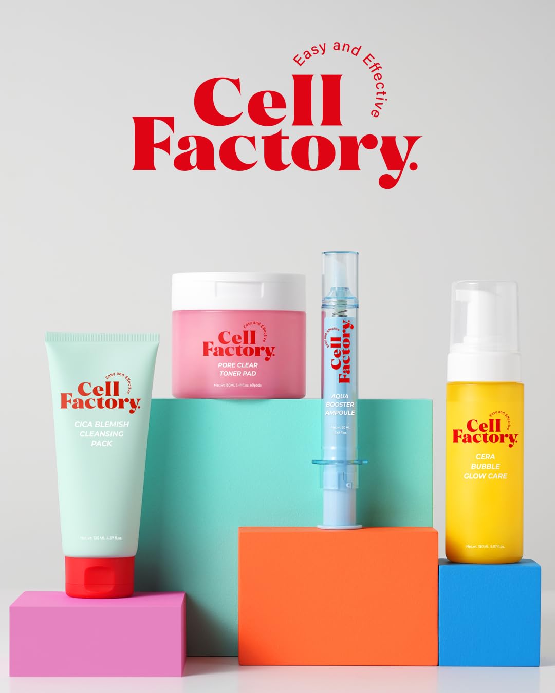 CELL FACTORY Aqua Booster Ampoule - Peptides 30,100ppm, Hydrating & Firming Serum with 8 Types of Hyaluronic Acid & & Squalane - Non-Sticky Refreshing Formula, Intensive Moisturization, 0.68 fl.oz.