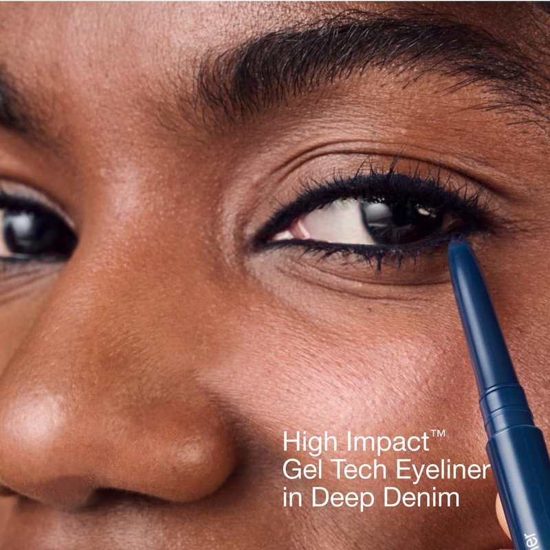 Clinique High impact Gel Tech Eyeliner Pencil | Waterproof, Smudge Resistant + Safe For Sensitive Eyes, Deep Denim