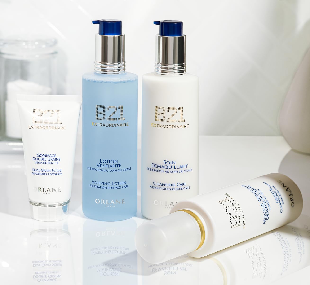 Orlane – B21 Extraordinaire Dual Grain Scrub, 2.5 fl oz, 75 ml, Dual Exfoliation Face Scrub, Volcanic & Rice Grains, Renews Skin Texture, Smooths & Refines Pores, Elegant Fast-Absorbing Formula