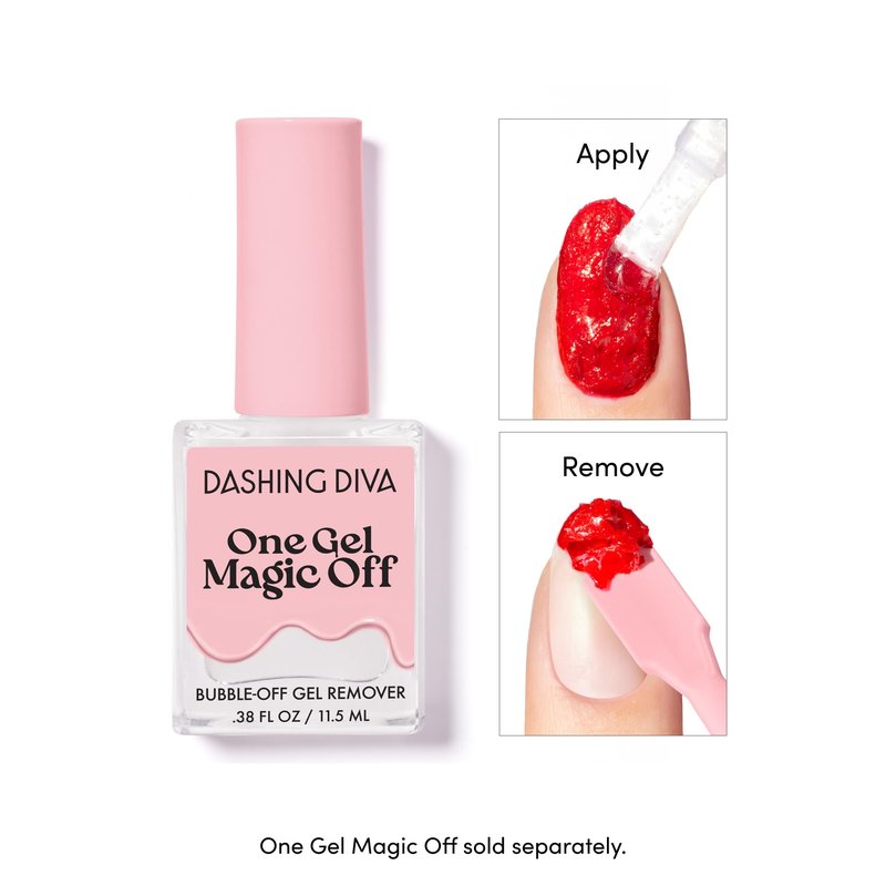 Dashing Diva One Gel Magnetic Mega Bundle – One Gel Magnetic Starter Kit in Villainous, Top Coat and Magic Off Nail Polish Remover - Manicure Set includes LED Lamp and Power Magnet