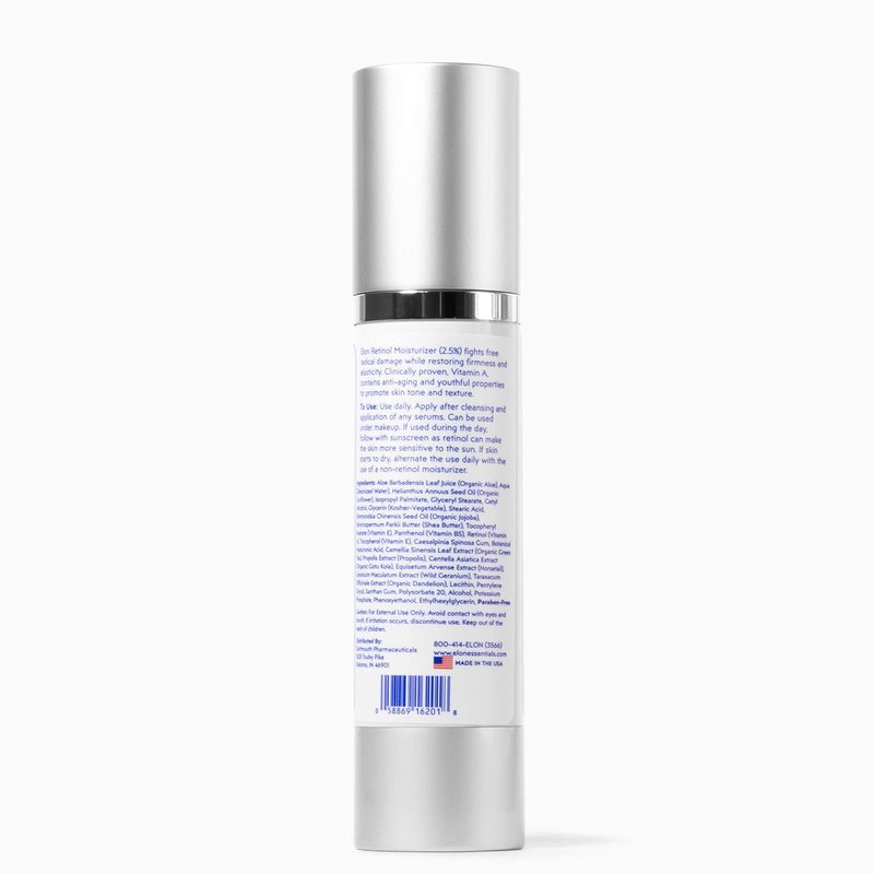 Elon Retinol Moisturizer Cream for Face — Hyaluronic Acid Moisturizer (1.7 Oz) — Anti-Aging Skin Care Products To Minimize Fine Lines & Wrinkles - w/Vitamin A, Vitamin E, & Jojoba Oil