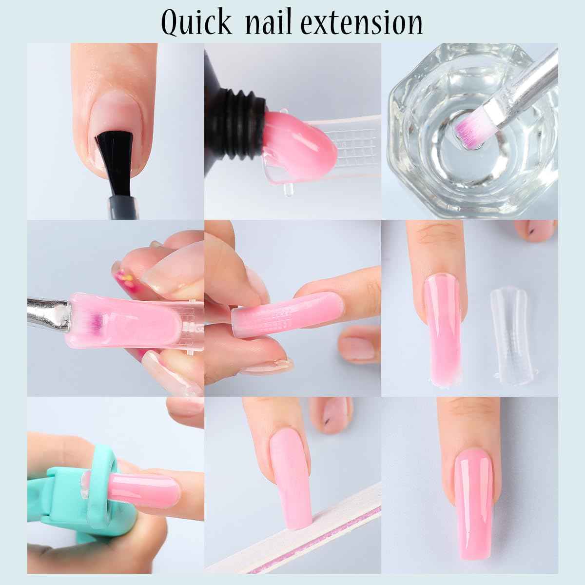 480PCS Poly Nail Gel Kit - 12 Vibrant Colors & Dual Nail Forms for Perfect Manicures