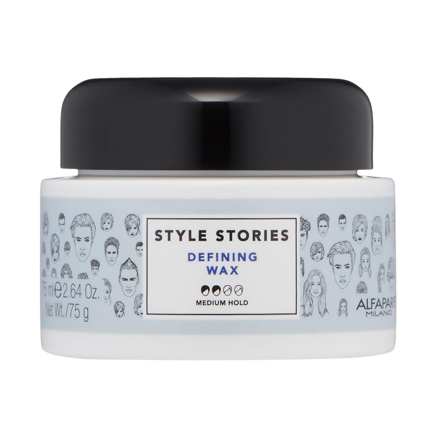 Alfaparf Milano Style Stories Defining Wax - Medium Hold Hair Styling Wax - Shiny Finish - Long Lasting, All Day Hold - Professional Salon Quality Grooming Pomade - 2.64 oz.
