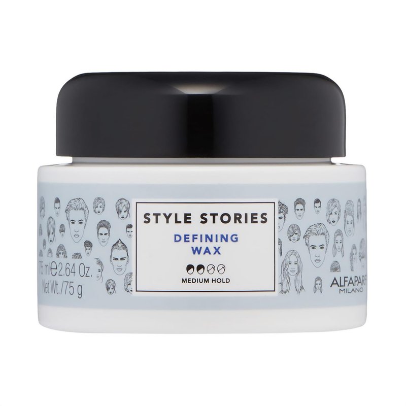 Alfaparf Milano Style Stories Defining Wax - Medium Hold Hair Styling Wax - Shiny Finish - Long Lasting, All Day Hold - Professional Salon Quality Grooming Pomade - 2.64 oz.