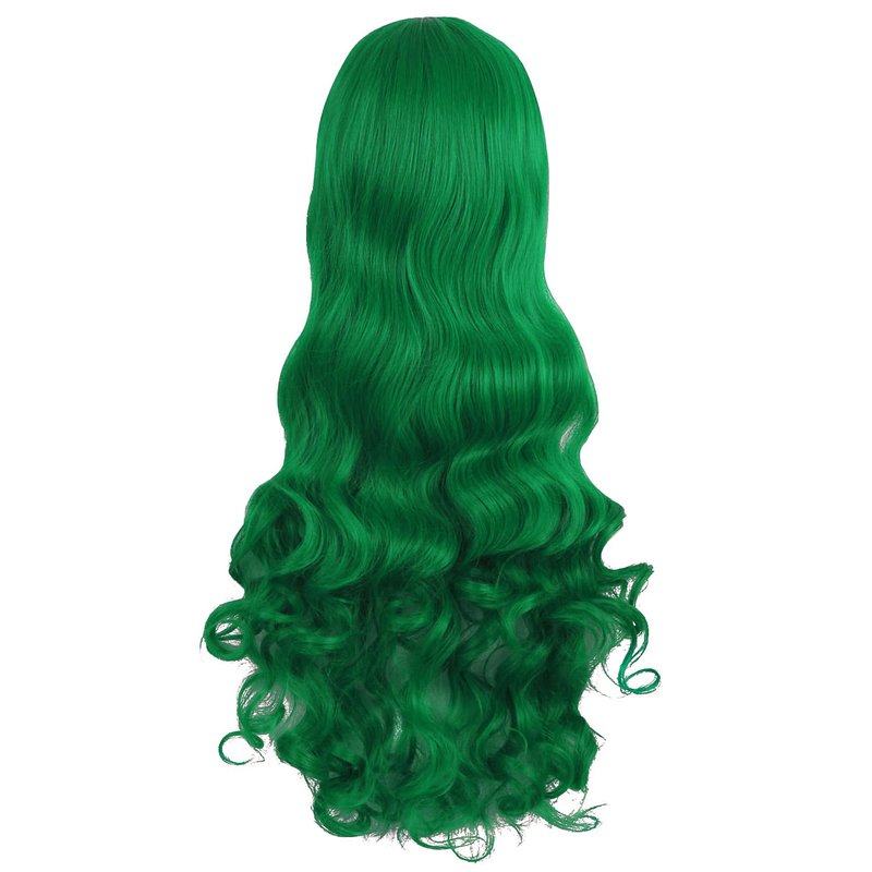 MapofBeauty 28-Inch Grass Green Lolita Curly Ponytail Cosplay Wig - Clip-On Style