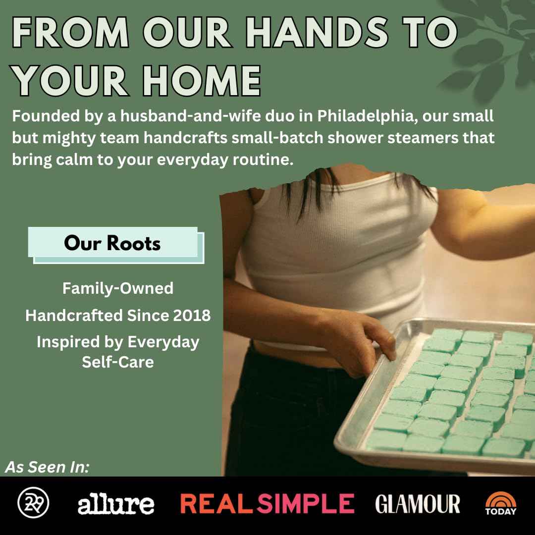 Morning Citrus Mint Shower Steamers Aromatherapy for Energy - Christmas Gift - Adult Stocking Stuffer - USA Made - Peppermint & Orange Shower Bomb Tablets - Soothing Natural Essential Oils (10 Pack)