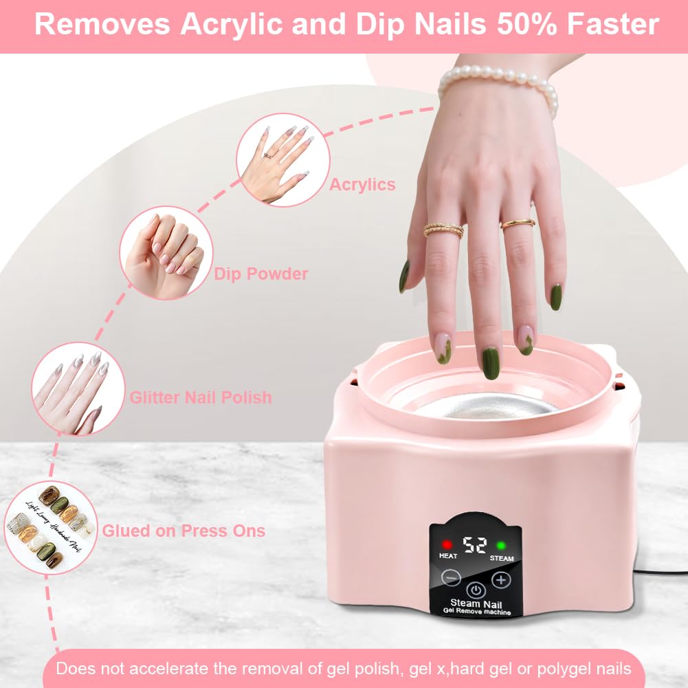 Nail Soaking Bowl & Care Kit - Electric Gel Polish Remover Steamer for Home & Salon