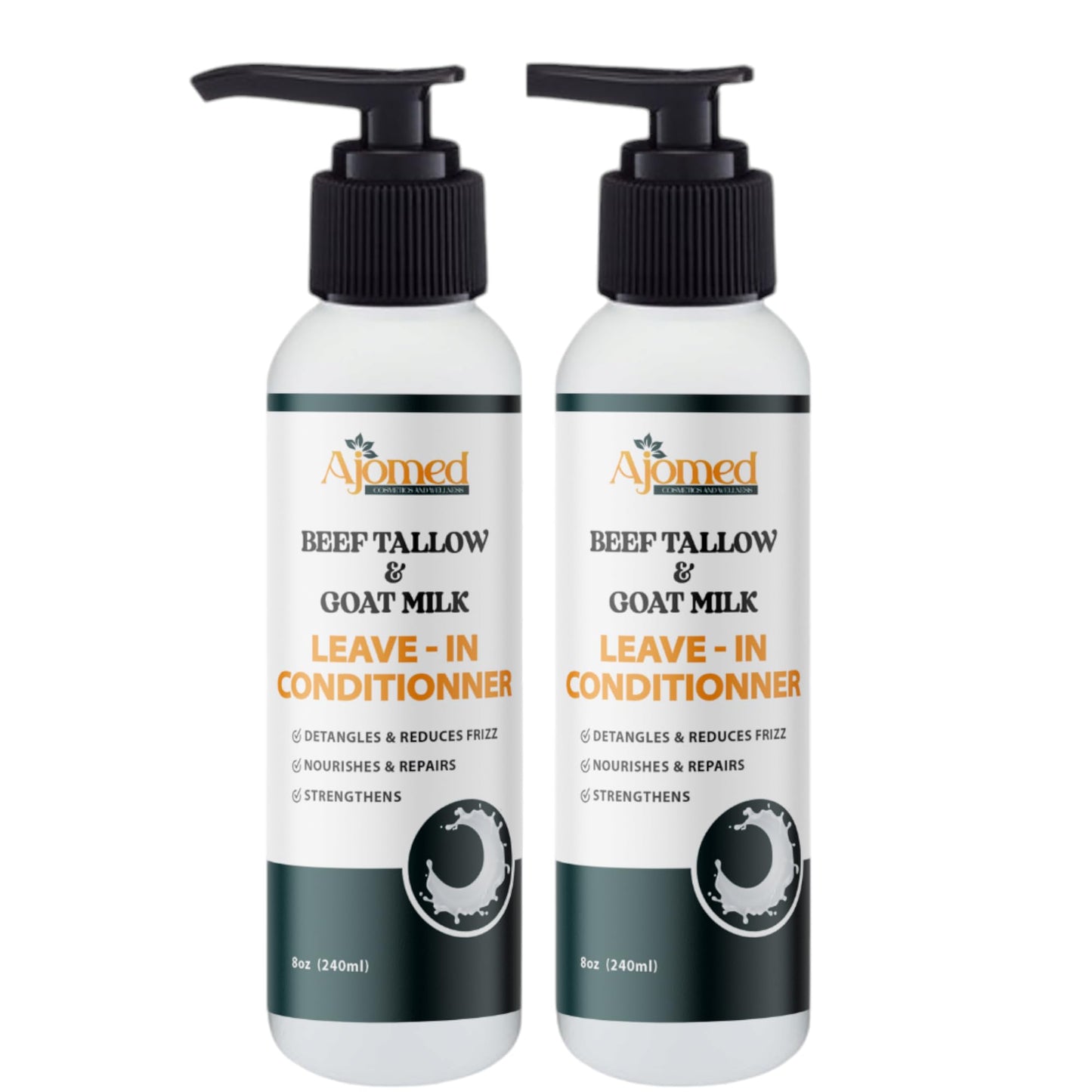 Beef tallow & Goat milk Leave-In Conditioner| Handmade hair Detangler- Anti-Frizz dreadlock moisturizer-Split End Moisturizing Hair Care for Dry, Damaged Hair Moisturizing Curl Primer (8 Fl Oz)