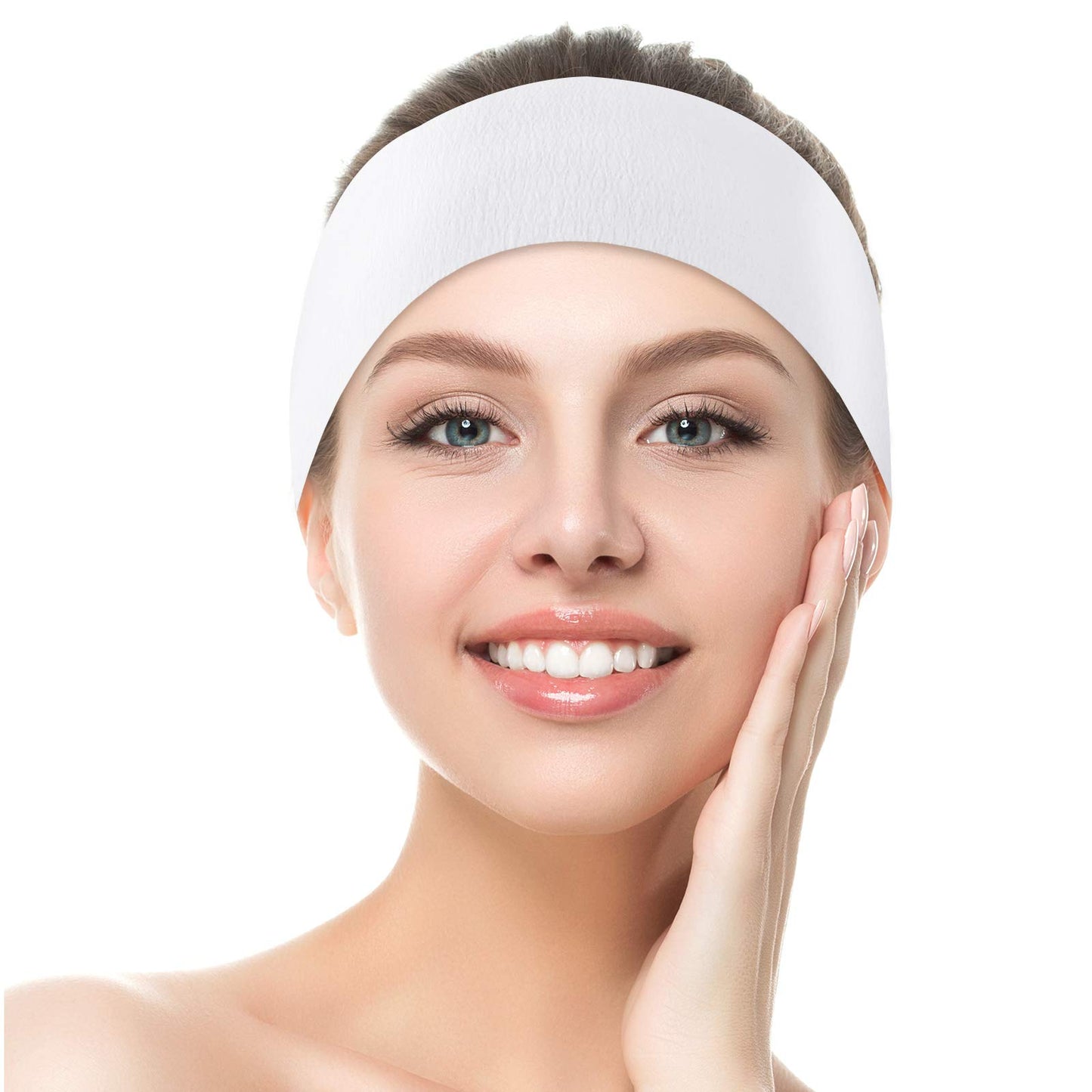 WILLBOND 90 Pieces Disposable Spa Facial Headbands Stretch Non Woven Facial Headband Non-slip Elastic Hair Band with Soft Convenient for Women Skin Care Makeup Application Salon Esthetician Supplies