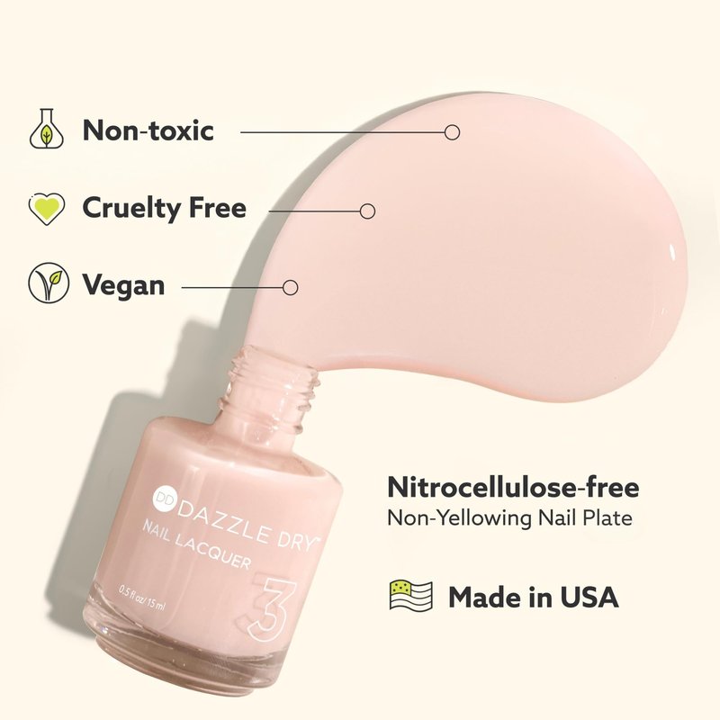 Dazzle Dry Nail Lacquer (Step 3) - Sunset Glow - A semi-sheer peach with a subtle orange/gold shimmer. Semi-sheer shimmer. (0.5 fl oz)