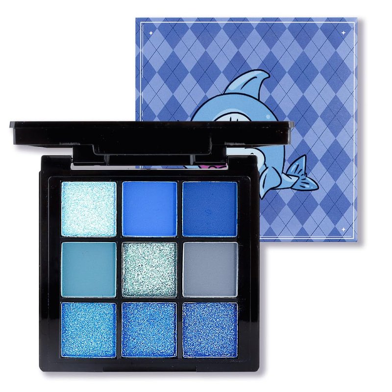 WanTuoluo 9 Colors Blue Smoky Matte Shimmer Eyeshadow Palette with Mirror for Eye Makeup,High Pigmented Eye Shadow Primers Powder Palet de sombras de ojos