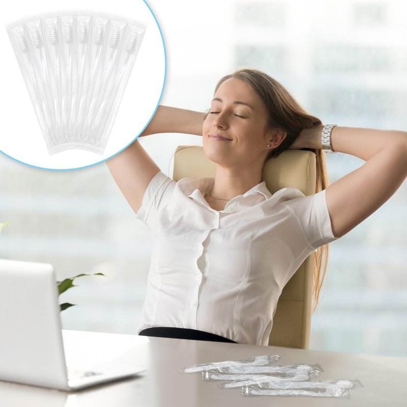 Tioncy 200 Pack Prepasted Disposable Toothbrushes Individual Wrapped Toothbrushes Soft Bristle Travel Toothbrush Single Use Wrapped for Hotel, Camp, Travel and Gift for The Homeless (White)