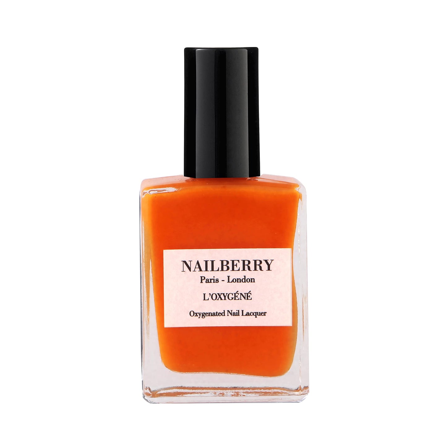 Nailberry L'Oxygéné Oxygenated Nail Lacquer | Spontaneous | Vivid Orange Opaque Nail Polish | UV Protected Long-Wear Nail Polish | 12-Free | Vegan | Certified Halal | Cruelty & Gluten Free | 15 ml