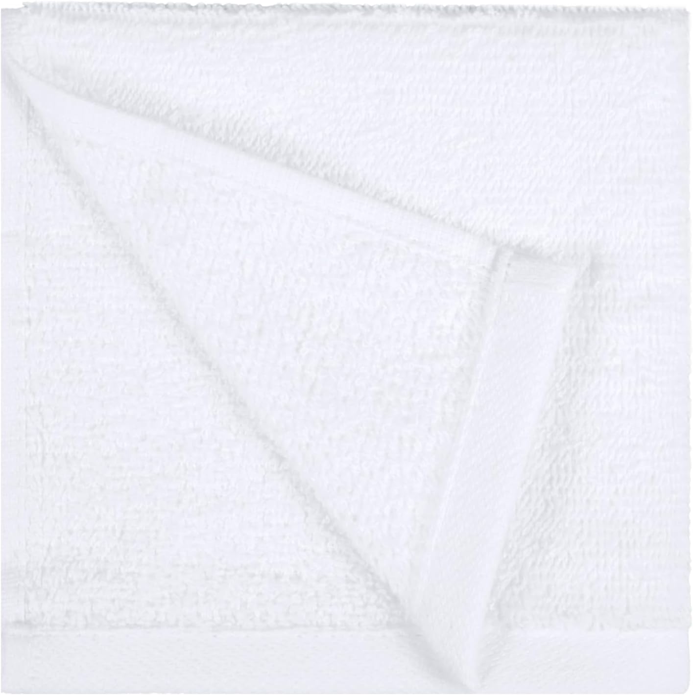 Fast Drying Cotton Washcloths - Soft & Highly Absorbent | 12 x 12 in, White, 24-Pack