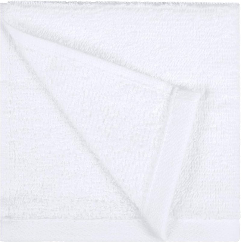 Fast Drying Cotton Washcloths - Soft & Highly Absorbent | 12 x 12 in, White, 24-Pack