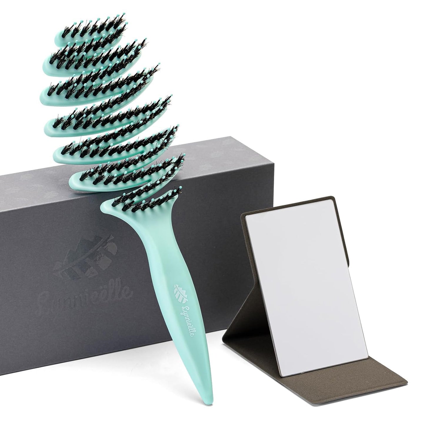 Lynnieëlle Boar Bristle Hair Brush for Fine Hair - Ultimate Smoothing Vented Detangler Wet Brush for Women, Gentle Scalp Massage, A Great Gift