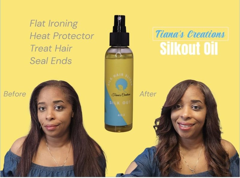 Silk Elixir Hair Treatment - Grapeseed & Sunflower Heat Protector for Frizz Control | 4 OZ