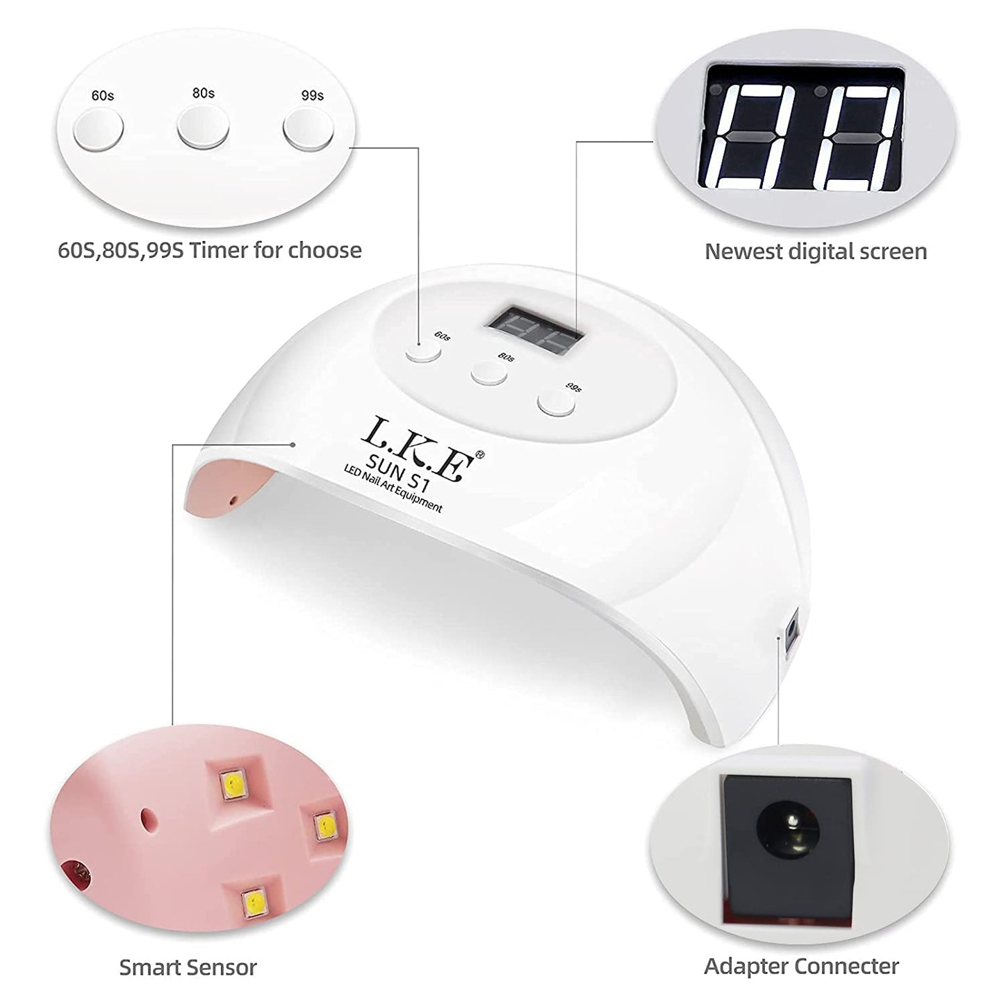 72W UV LED Nail Lamp & Nude Beige Gel Polish Set - Professional Nail Dryer for Gel Nails