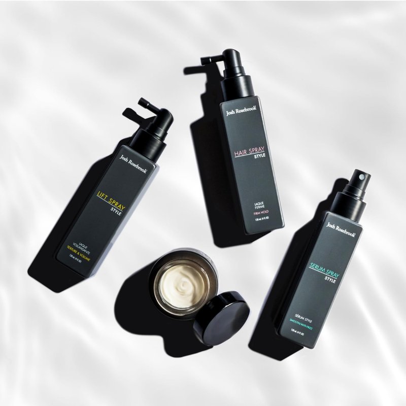 Josh Rosebrook Serum Spray - anti-frizz, wave and curl smoothing and defining hair styling spray that also performs as a nourishing, herbal-active scalp treatment - 120 mL - 4 Oz