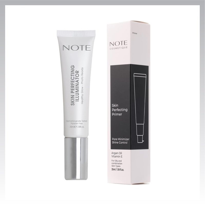 NOTE Skin Perfecting Illuminator – Primer for Face Before Makeup - Makeup Primer with Argan Oil and Vitamin E for Hydrated Glow - 1.2 oz