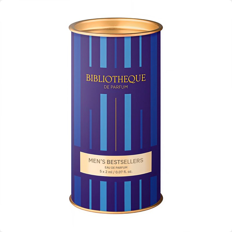 Bibliotheque de Parfum Men’s Bestsellers Discovery Set - Mens Cologne Sampler Sets - Eau de Parfum Spray - 5 Long Lasting Mini Perfumes from Woody-Chypre to Fresh-Citrus Fragrances (5 x 2 mL)