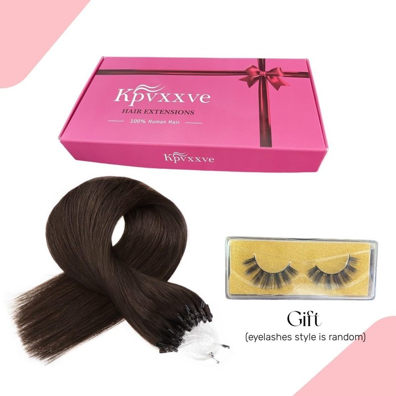 Kpvxxve Dark Brown Microlink Hair Extensions Real Human Hair Microlink Extensions #2 Micro Loop Human Hair Extensions 1g/strand 50g Micro Ring Hair 14"